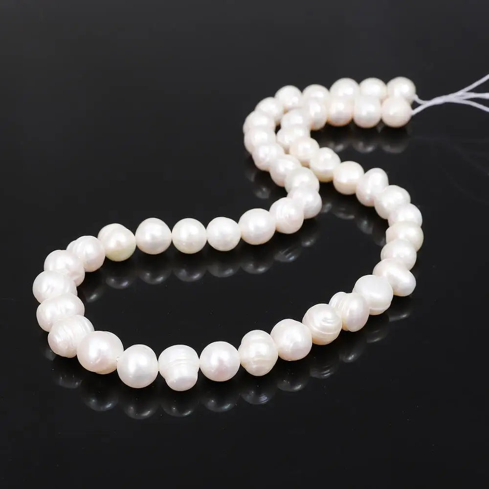 45-80pcs/lot Natural Freshwater Pearl Beads High Quality 35cm Punch Loose Beads for DIY Women Elegant Necklace Jewelry Making