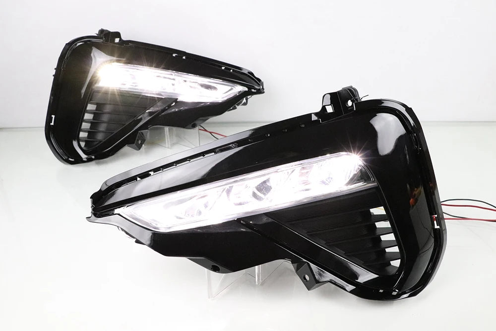LED DRL Day Light for Kia Optima K5 2019-2021 Daytime Running Light Fog Lamp Bezel with Turn Signal