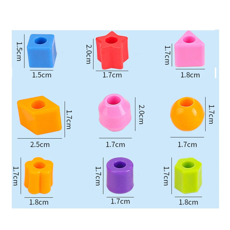 Primary Lacing Beads Educational Montessori Stringing Toy Autism Toys Toddlers Kids Preschool Children Training Gifts