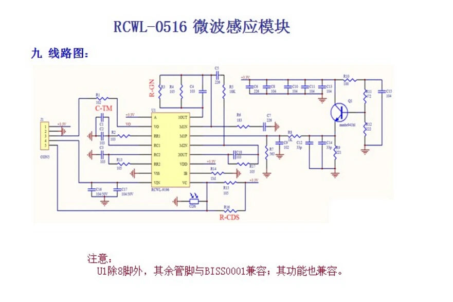5pcs/1pc RCWL-0516 Micro Wave Radar Sensor Switch Board RCWL 0516 Microwave Human Body Induction Intelligent Module Output 3.3V