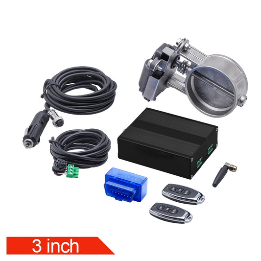 2"/2.36"/2.5"/2.75"/3" inch OBD2 Vacuum pump Exhaust Cutout Electric Control Valve Kit With remote control and APP control