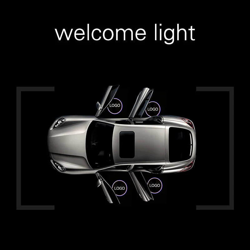 1pcs Car Door Logo Light Welcome Lamp Laser Light Universal Wireless Projector Light Atmosphere Car LED Ambient Decoration Light