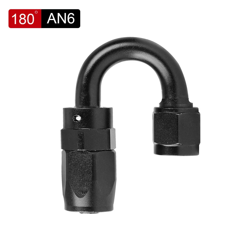 AN6 AN8 AN10 Oil Fuel Swivel Hose Anoized Aluminum Straight Elbow 0 45 90 120 180 Degree Hose End Oil Fuel Reusable Fitting