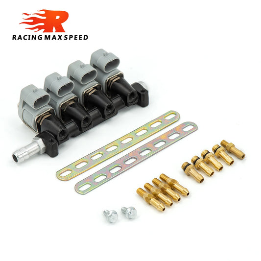 2/3 ohm Car Injector LPG/CNG Sequential Fuel System Injection Auto Gas conversion Kit Injector Rail Black