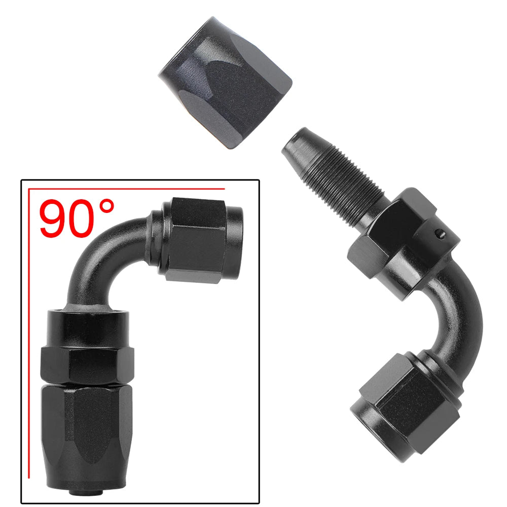 AN6/AN8/AN10 Straight 0°/45°/90°/120°/180° Degree Aluminum Swivel Hose End Fitting Adapter Oil Fuel Line NPT PLUG Wholesale