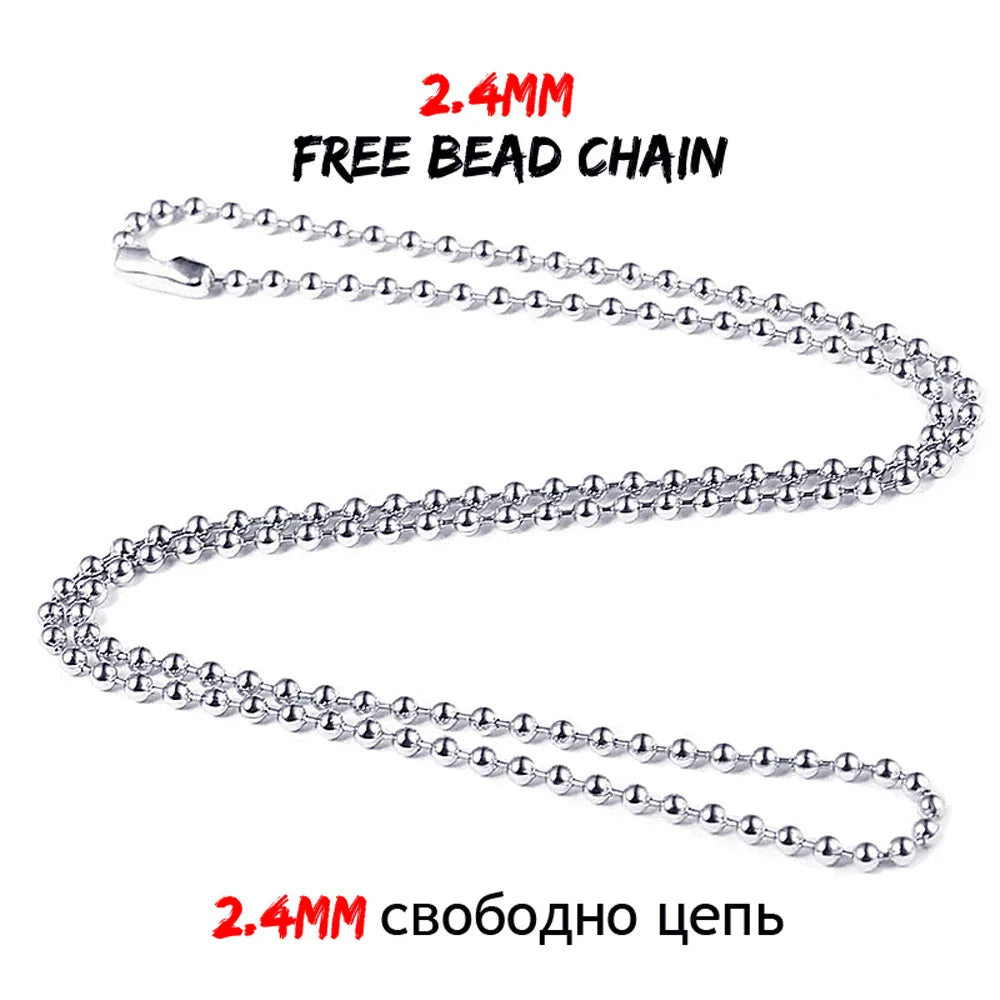 FIREBROS 20/24" Chain High Polish Never Fade 316L Stainless Steel Movie Anime Necklace Pendant Men Cosplay Jewelry Kids Boy Gift