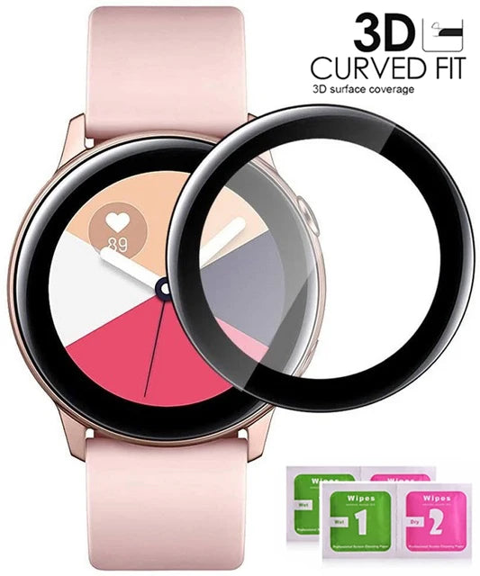 1/2/3PCS 20D Curved Edge Screen protector Glass For Samsung galaxy Watch Active 2 40mm 44mm Protective Tempered Glass Film