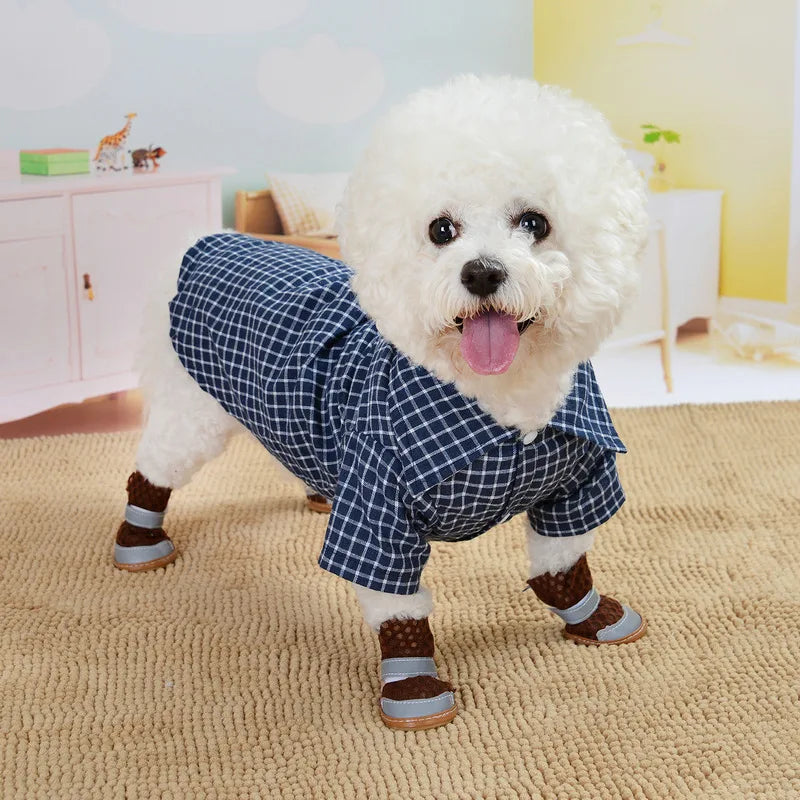 Classic Plaid Pet T-Shirt Summer Dog Shirt Vest Casual Dog Tops Puppy Outfits Yorkshire Dog Clothes Pet Clothing For Small Dogs