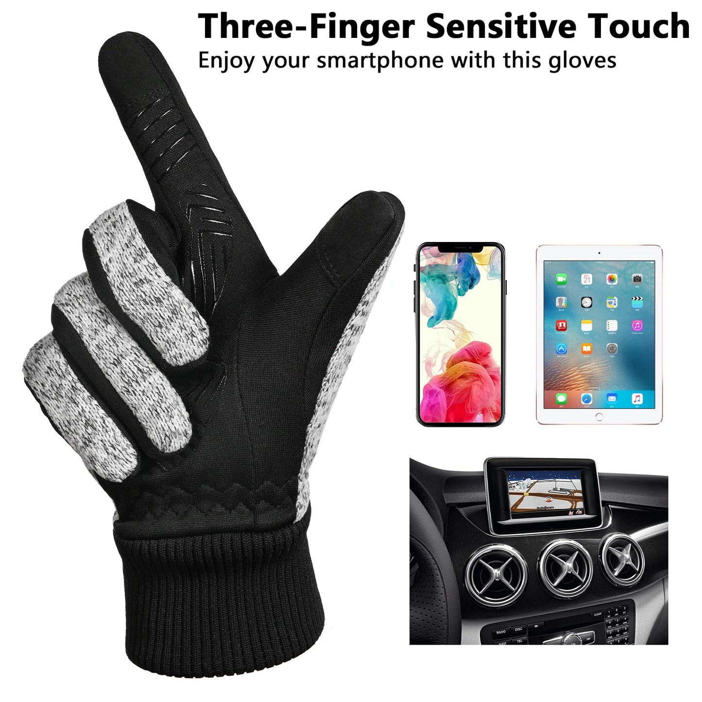 MOREOK -10℃ Winter Gloves 3M Thinsulate Warm Thermal Gloves Touchscreen Bike Gloves Anti-slip Bicycle Cycling Gloves Men Women