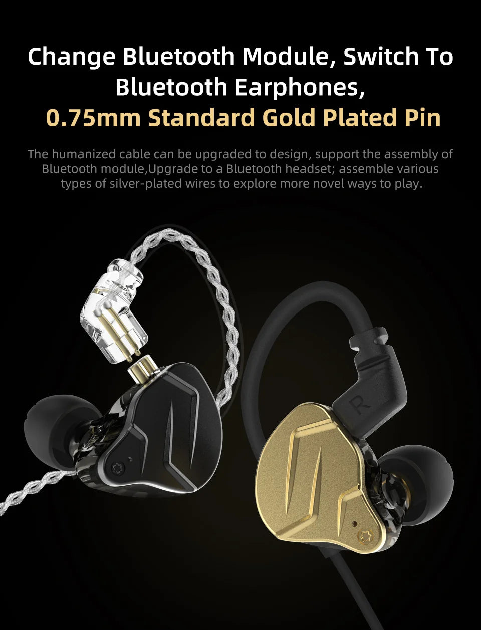 KZ ZSN Pro X Metal Wired Headset Hybrid Technology 1BA+1DD Ear Hook Monitor Headphones With Microphone Sport Earbuds Earphone