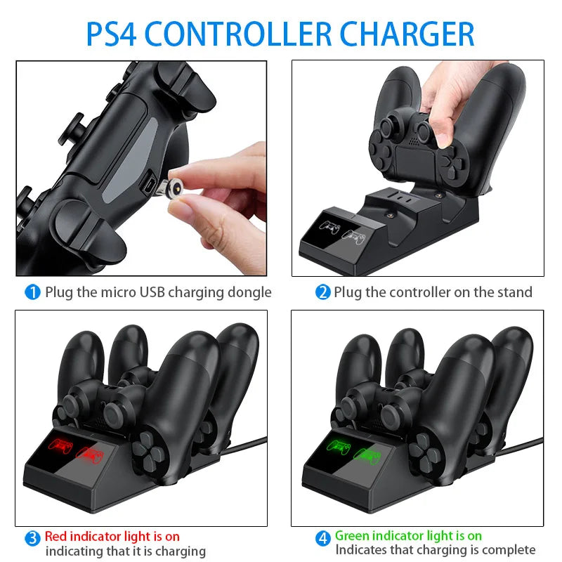 PS4 Slim Pro Wireless Controller Fast Charging Dock Station for Sony Playstation 4 Joystick Charger