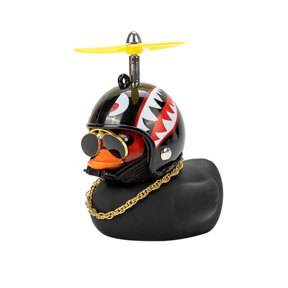 Car Gift Duck With Helmet Broken Wind Pendant Small Yellow Duck Road Bike Motor Helmet Riding Cycling Accessories Without Lights