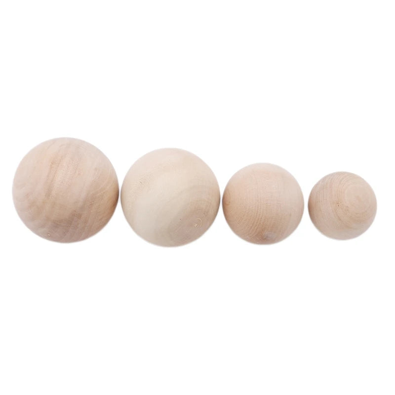 Wooden Balls Without Bore Dia. 50mm/60mm/70mm/80mm Exercise Wooden Ball Durable DIY Painted Exercise Wooden Ball