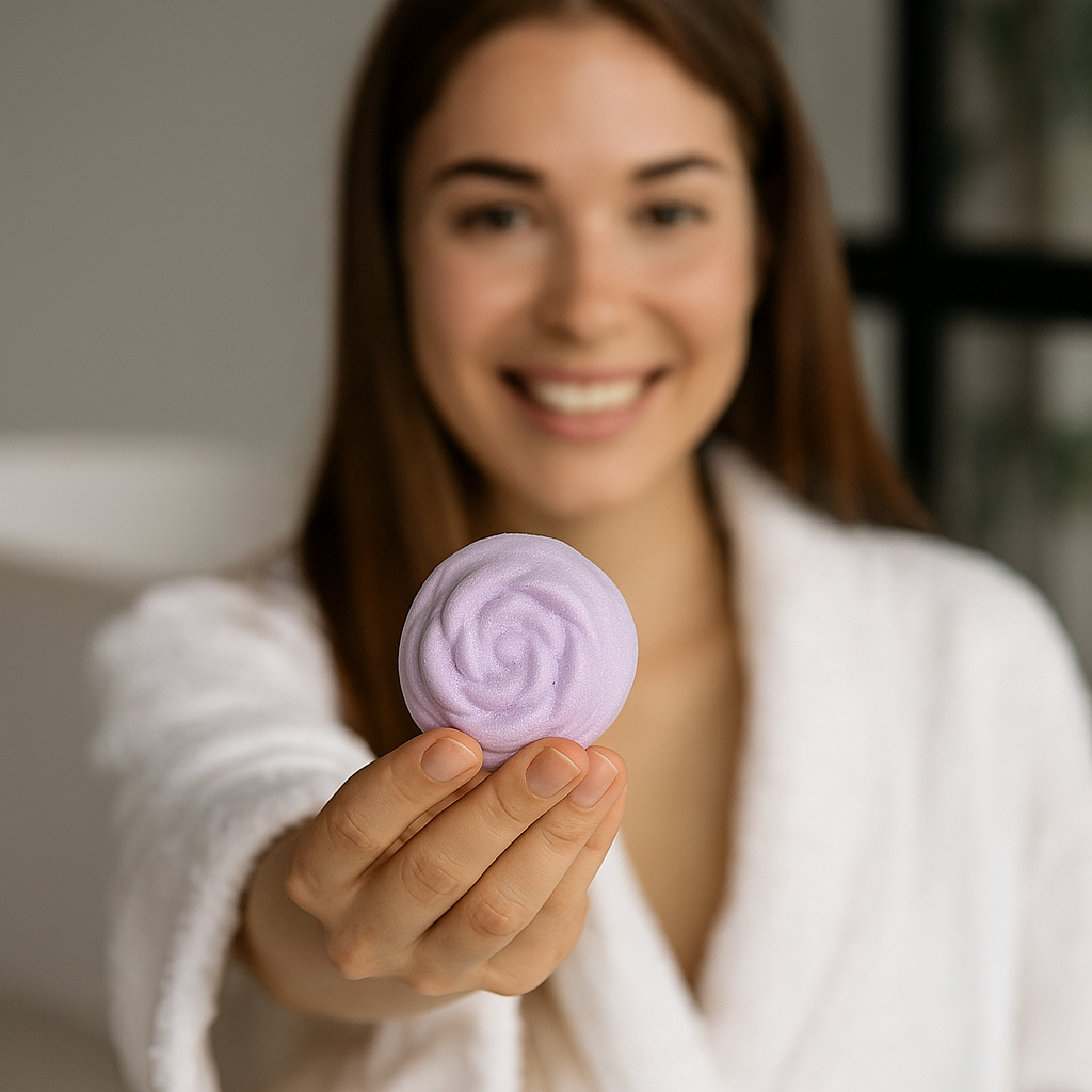 EvolutionUSA Lavender Dreams Bath Bombs for Women, 12 Sparkly Flower Shaped Lavender Bath Bombs, Lush Gift for Mother's Day, Easter, Birthday or Self Care, Aromatherapy Bathbombs, Organic Bath Balls
