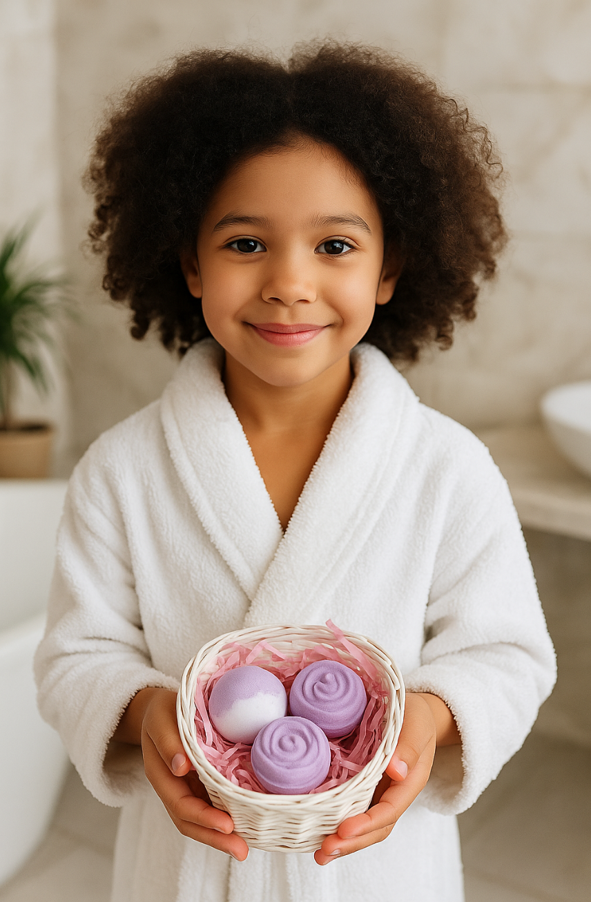 EvolutionUSA Lavender Dreams Bath Bombs for Women, 12 Sparkly Flower Shaped Lavender Bath Bombs, Lush Gift for Mother's Day, Easter, Birthday or Self Care, Aromatherapy Bathbombs, Organic Bath Balls