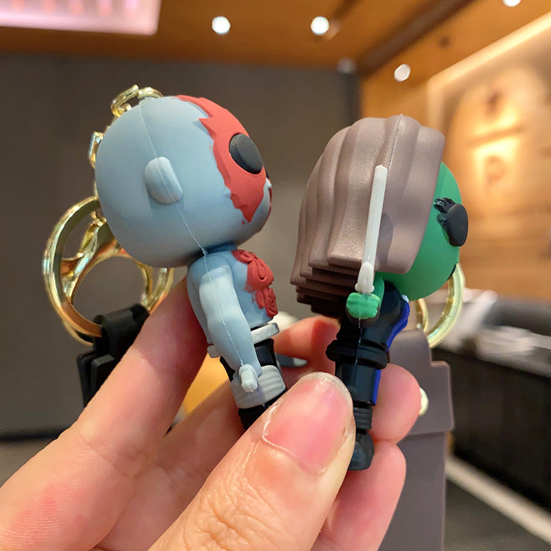 Galaxy Guard Keychain Cute 3D Stereo Silicone Doll Pendant Boys Cars and Bags Ornaments Small Gift