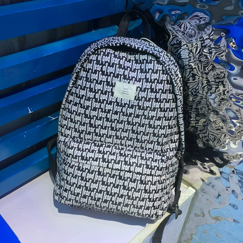 Backpack Fog Trendy High Street Full Printed Student Schoolbag