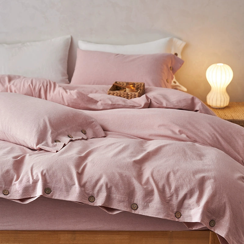 Minimalist Cotton Skin-Friendly Fresh High-End Bed Sheet Four-Piece Set