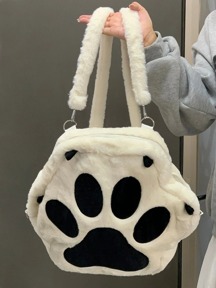 Cartoon Plush Backpack Student Girl Heart Cat's Paw