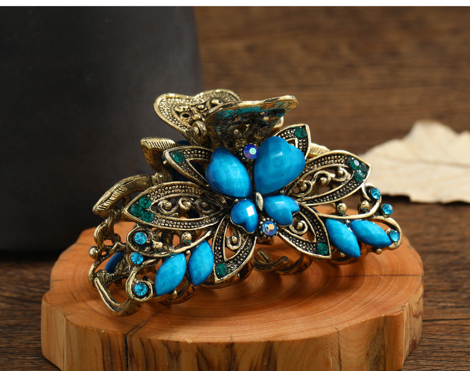 Retro Butterfly Medium Hair Grab Light Luxury Resin Grab Clip High-end High-face Value Big Grab Back Hair Accessories