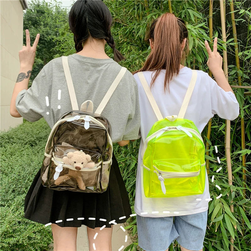 Fashion Trendy Women's Outdoor Waterproof Transparent Backpack