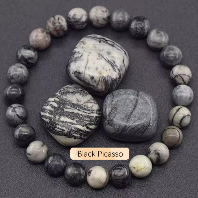 SHINE/TK Cross-border Best Selling 8mm Apatite Sun Stone Beaded Bracelet Handmade Agate Crystal Original Stone Bracelet