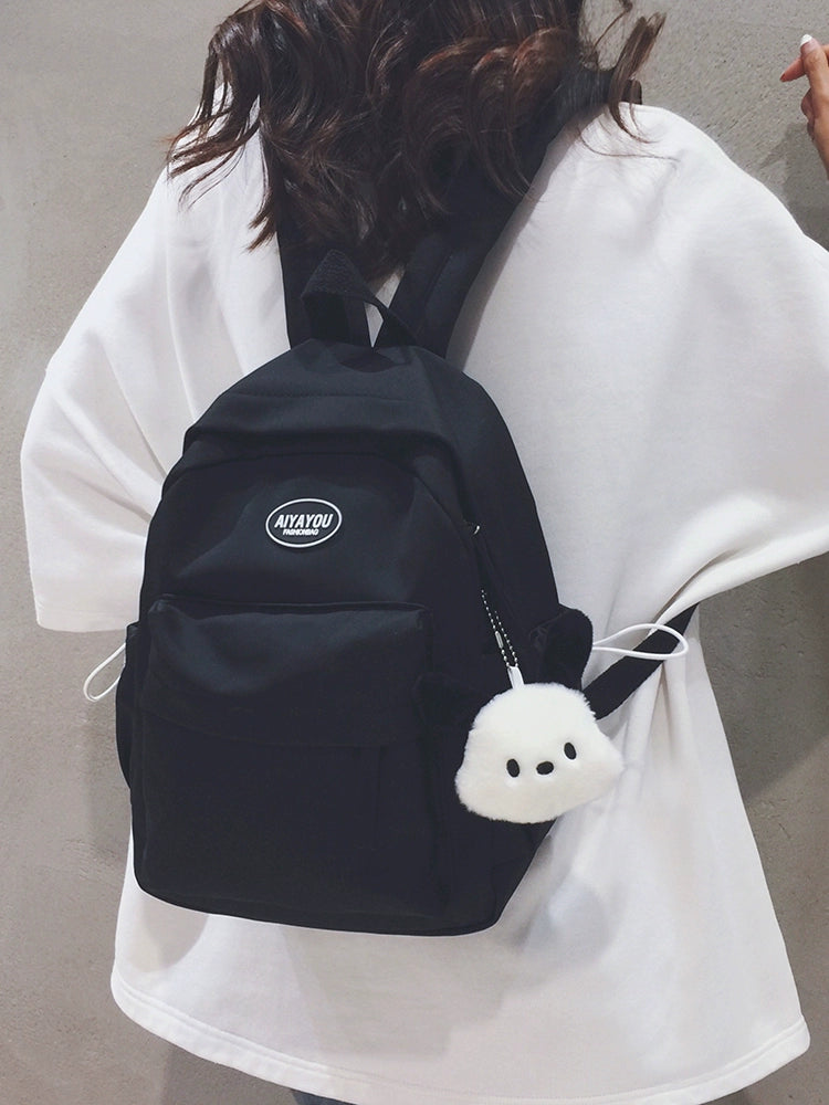 Japanese and Korean Minimalist Small Backpack Women's Good-looking College Students Bag Casual Easiest for Match Portable Traveling Computer Backpack Fashion