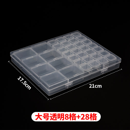 Jewelry Box Jewelry Storage Box Anti-oxidation Box Earrings Card Transparent Multi-compartment Portable Multifunctional Storage Box