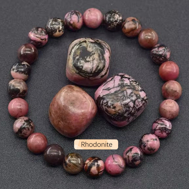 SHINE/TK Cross-border Best Selling 8mm Apatite Sun Stone Beaded Bracelet Handmade Agate Crystal Original Stone Bracelet