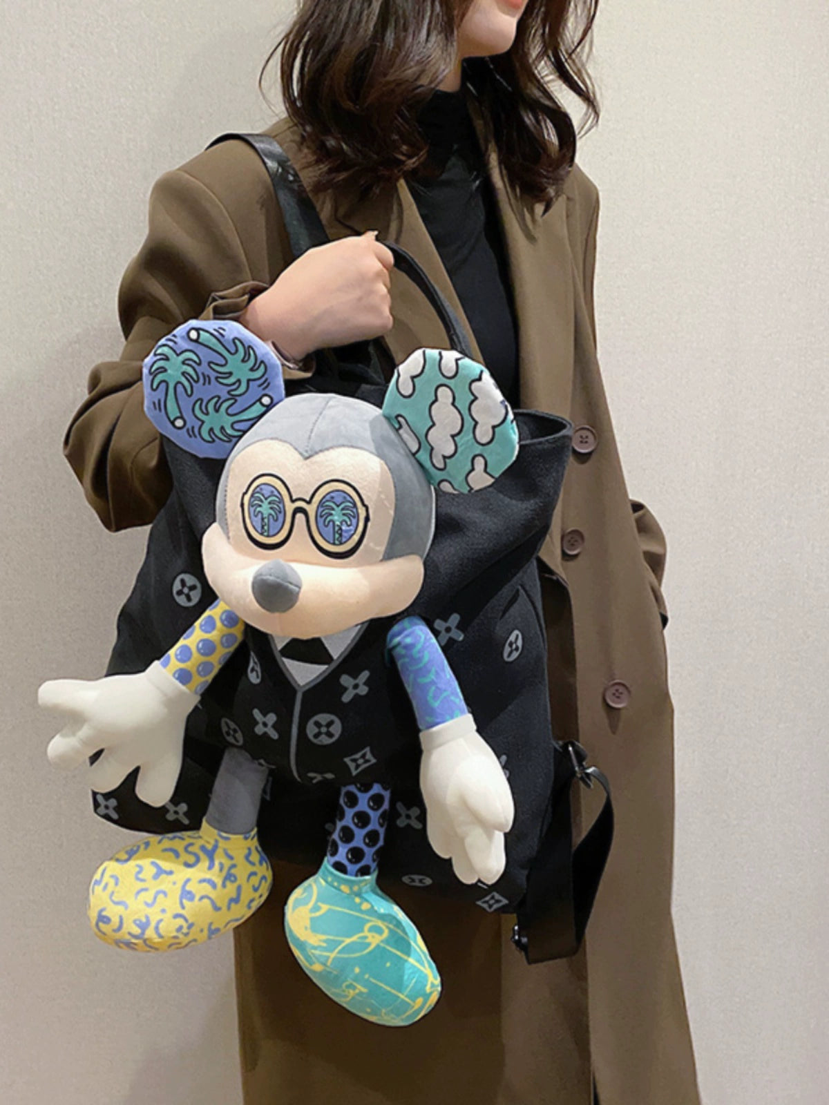 Backpack Doll Female Canvas Contrast Color Student Cartoon