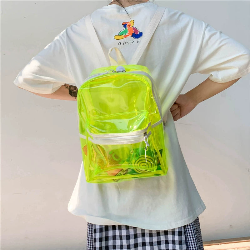 Fashion Trendy Women's Outdoor Waterproof Transparent Backpack