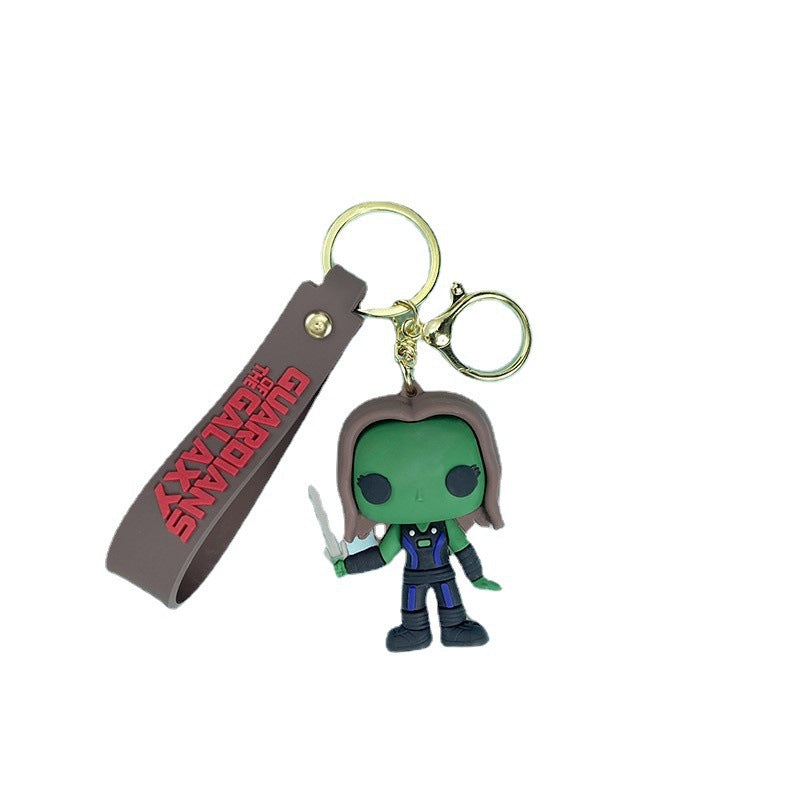 Galaxy Guard Keychain Cute 3D Stereo Silicone Doll Pendant Boys Cars and Bags Ornaments Small Gift