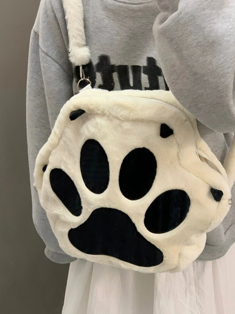 Cartoon Plush Backpack Student Girl Heart Cat's Paw