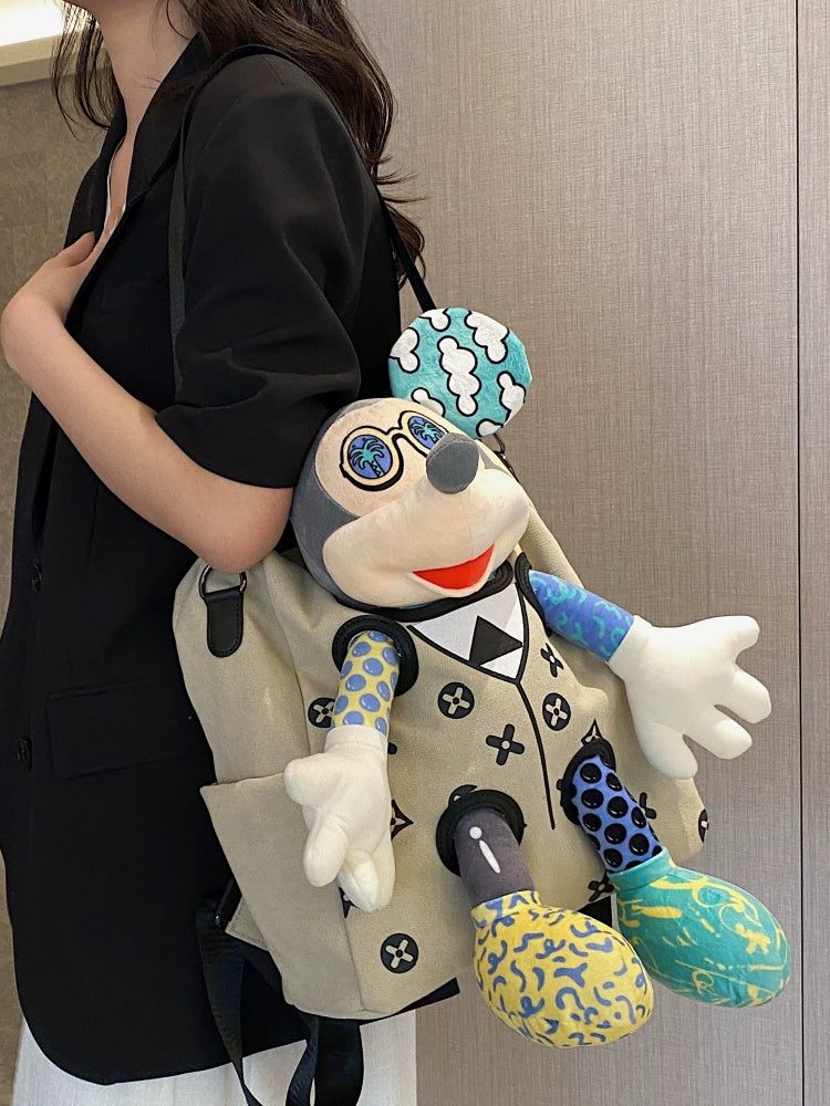 Backpack Doll Female Canvas Multi-Purpose Student Cartoon