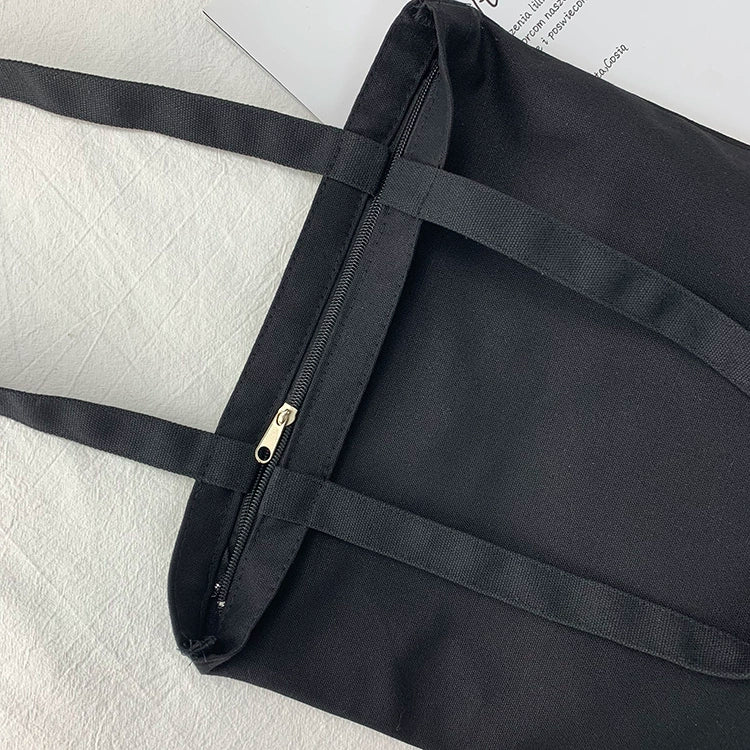 Pure Color One-Shoulder Male and Female Student Ins Minimalist Canvas Bag