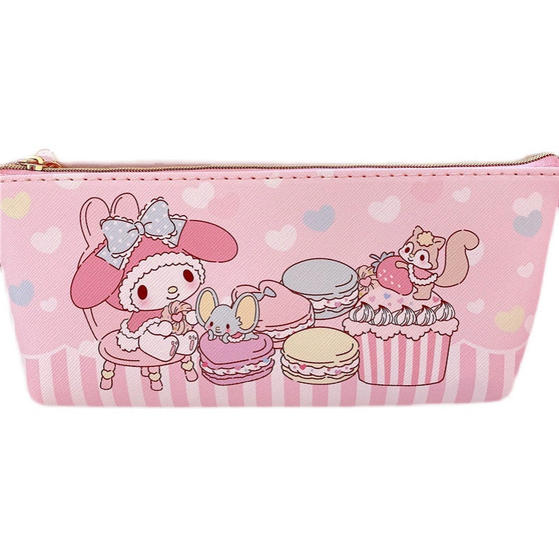 Rabbit Melody Cartoon Leather Zipper Pencil Case