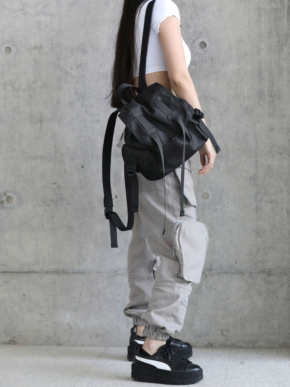 Mini Casual K-style Minimalist Easiest for Match Women's Double Backpack