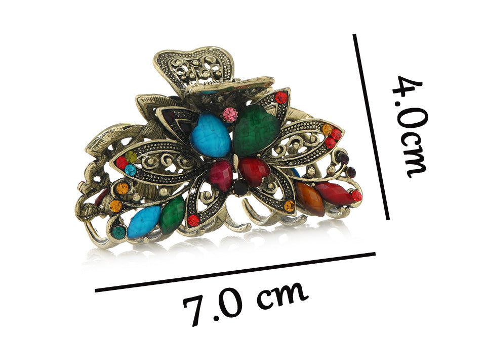 Retro Butterfly Medium Hair Grab Light Luxury Resin Grab Clip High-end High-face Value Big Grab Back Hair Accessories