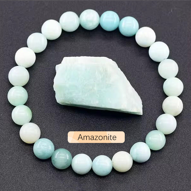 SHINE/TK Cross-border Best Selling 8mm Apatite Sun Stone Beaded Bracelet Handmade Agate Crystal Original Stone Bracelet