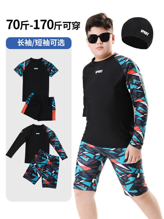 Children's Swimwear Boys' Swim Trunks 2026 New Model Kids' Swimwear for Older Children Youth Two-Piece Hot Spring Swimwear