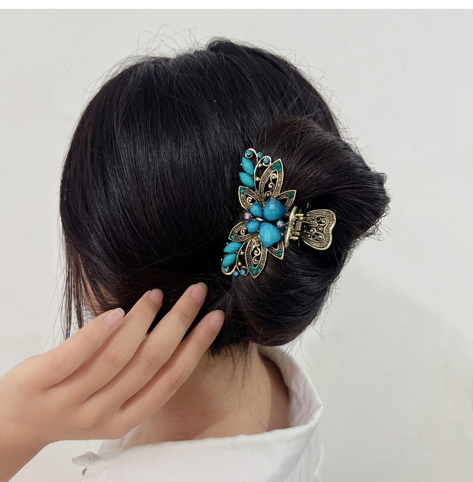 Retro Butterfly Medium Hair Grab Light Luxury Resin Grab Clip High-end High-face Value Big Grab Back Hair Accessories