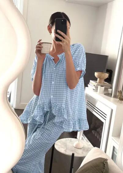 Miss Sparkling Gingham two piece lounge set