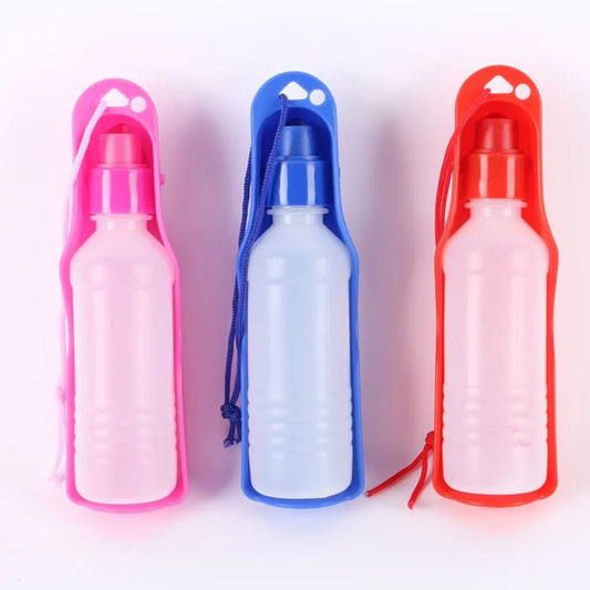 Portable Outdoor Dog Water Bottle Feeder With Bowl Plastic Drinking Water Bottle Pets Travel Pet Drinking Water Feeder For Pet