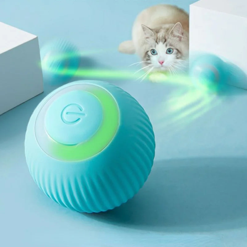 Pet Automatic Rolling Cat Toy Training Self-propelled Kitten Toy Indoor Interactive Play Electric Smart Cat Ball Toy Supplies