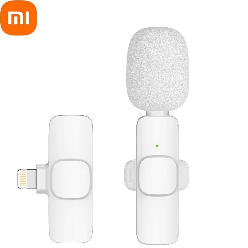 Xiaomi Pink Wireless Lavalier Microphone for iPhone Android PC Live Gaming Phone Portable Audio Video Recording Vlog Microphone