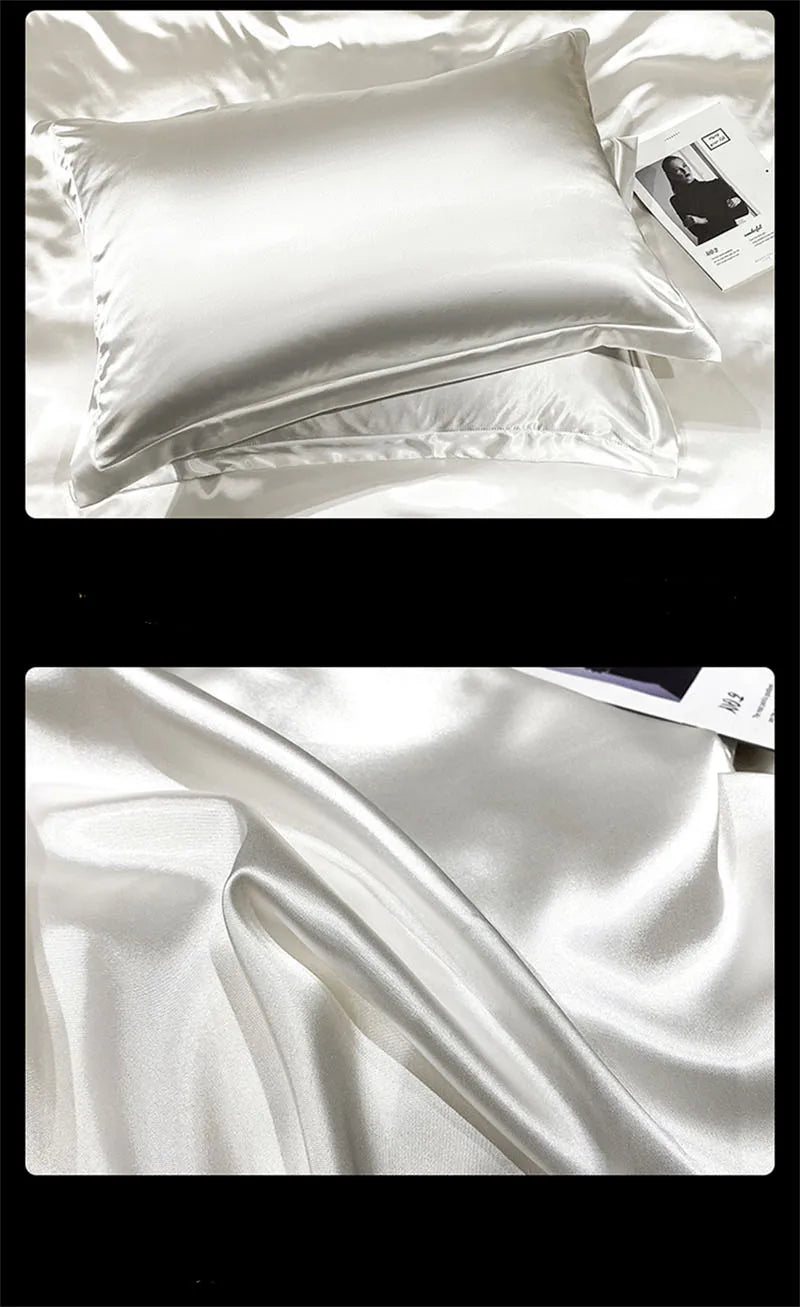 blending Mulberry Silk Bedding Set Silky High-end Queen Size Duvet Cover Set with Fitted Sheet Luxury Bedding Sets King Bed Sets