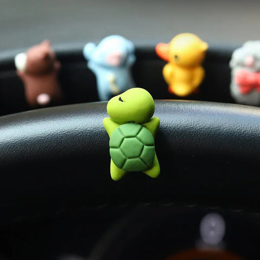 Cute Car Ornaments Car Center Console Display Screen Car Interior Decorations Little Turtle Cute Pendant Doll Girl