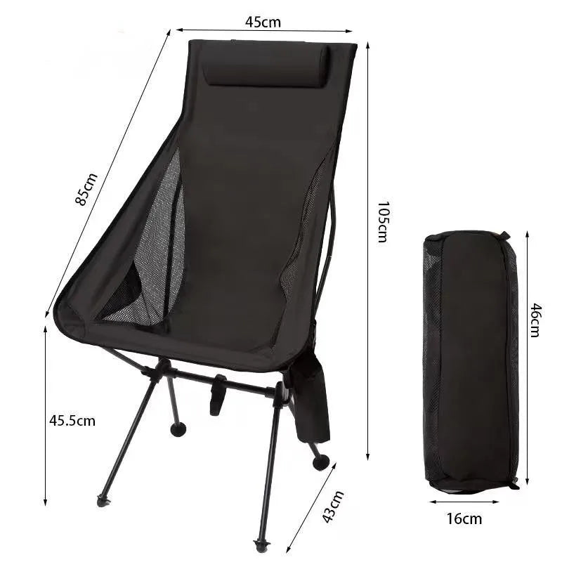 DIVEDEER Camping High-Back Moon Chair Ultra-Lightweight Aluminum Alloy Fishing Picnic BBQ Chair Portable Beach Camping Chair
