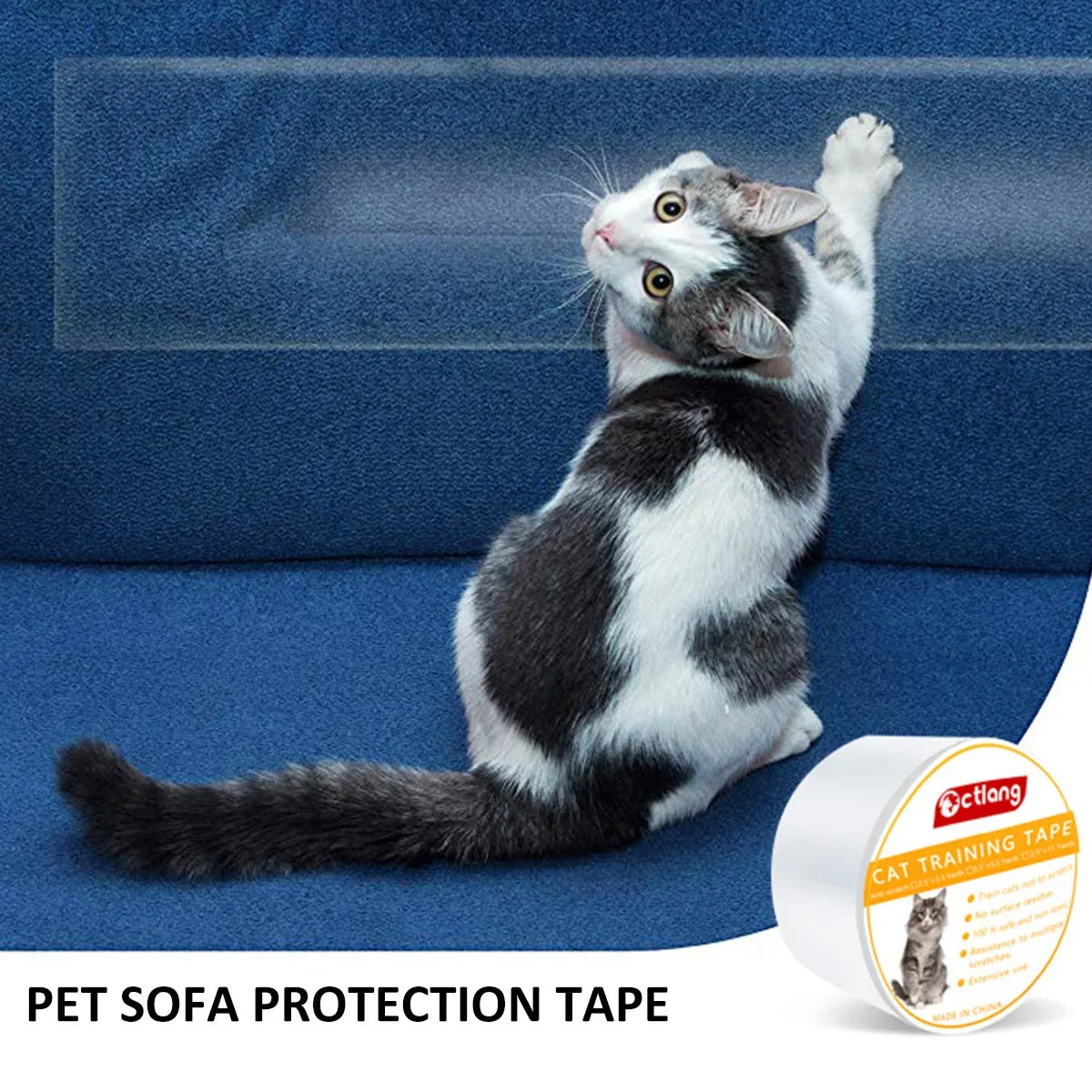 3/10M Cat Training Tape Cats Scratch Deterrent Tape Transparent Self-Adhesive Cats From Scratching Furniture Protectors Tape