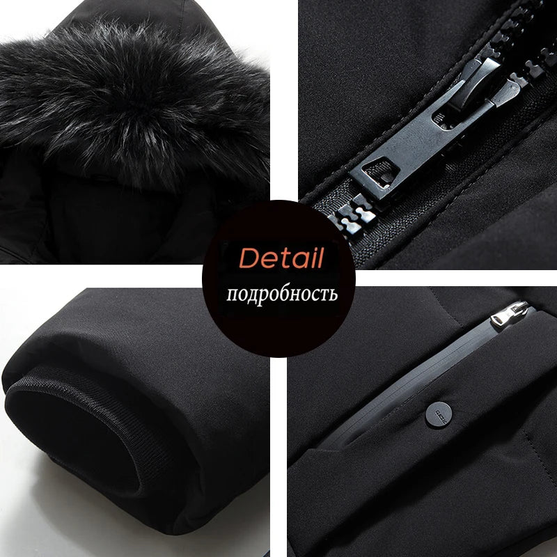 Down Jacket Man Long Men's Puffer Jacket Winter Coats For Men Duck Down Jacket Men Parkas Overcoat Padded Cold Clothes Feather